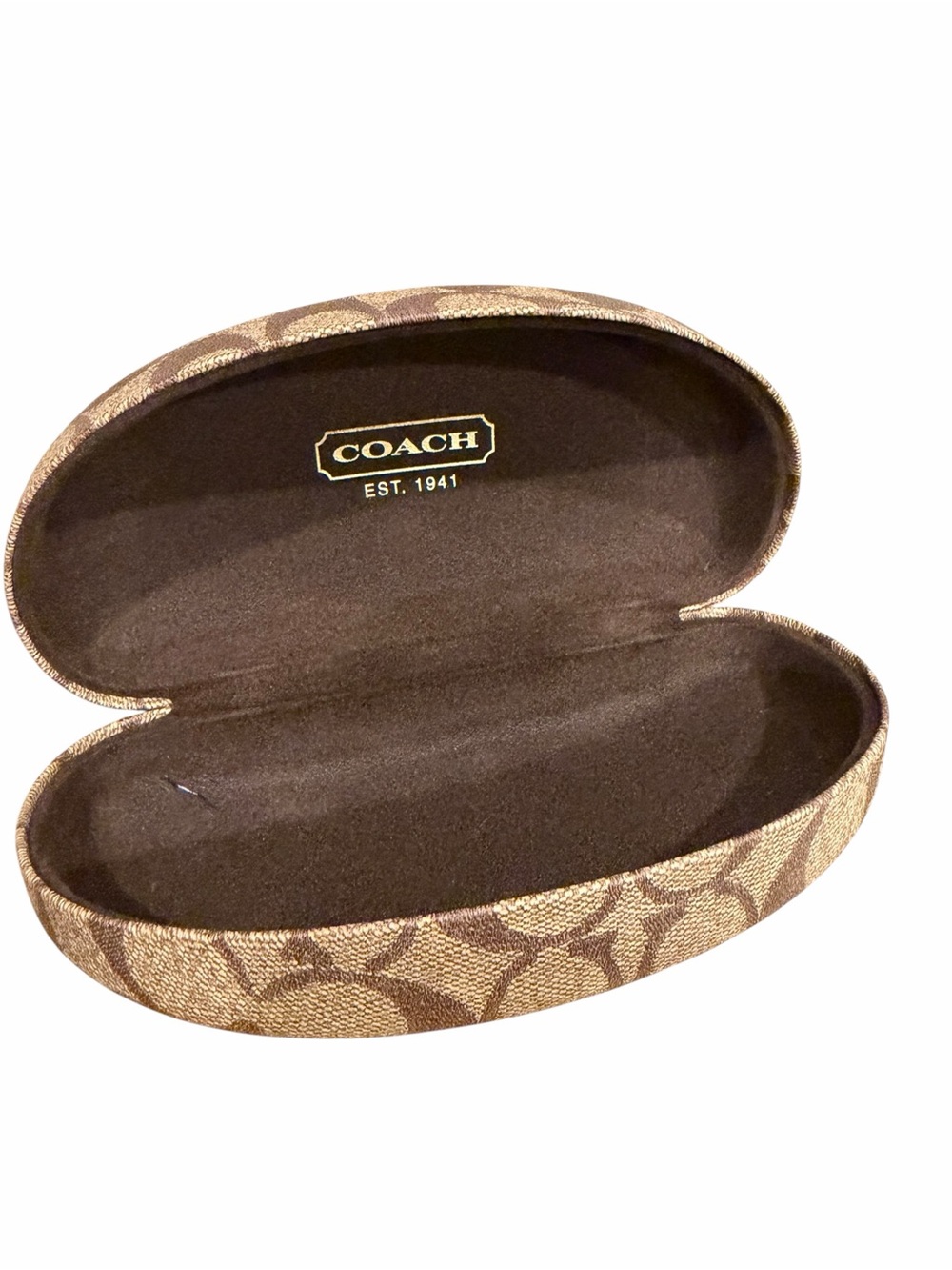 Coach Signature C Monogram Brown Hard Sunglasses Eyeglass Case